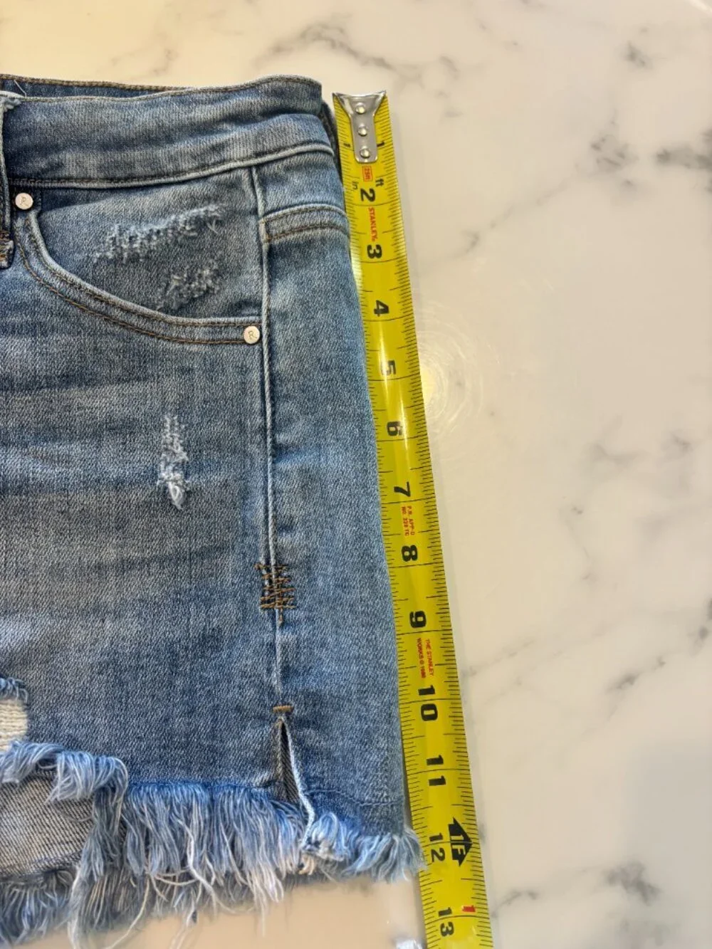 Risen Jeans Distressed Cutoff Shorts Size 0 Medium Wash High Rise